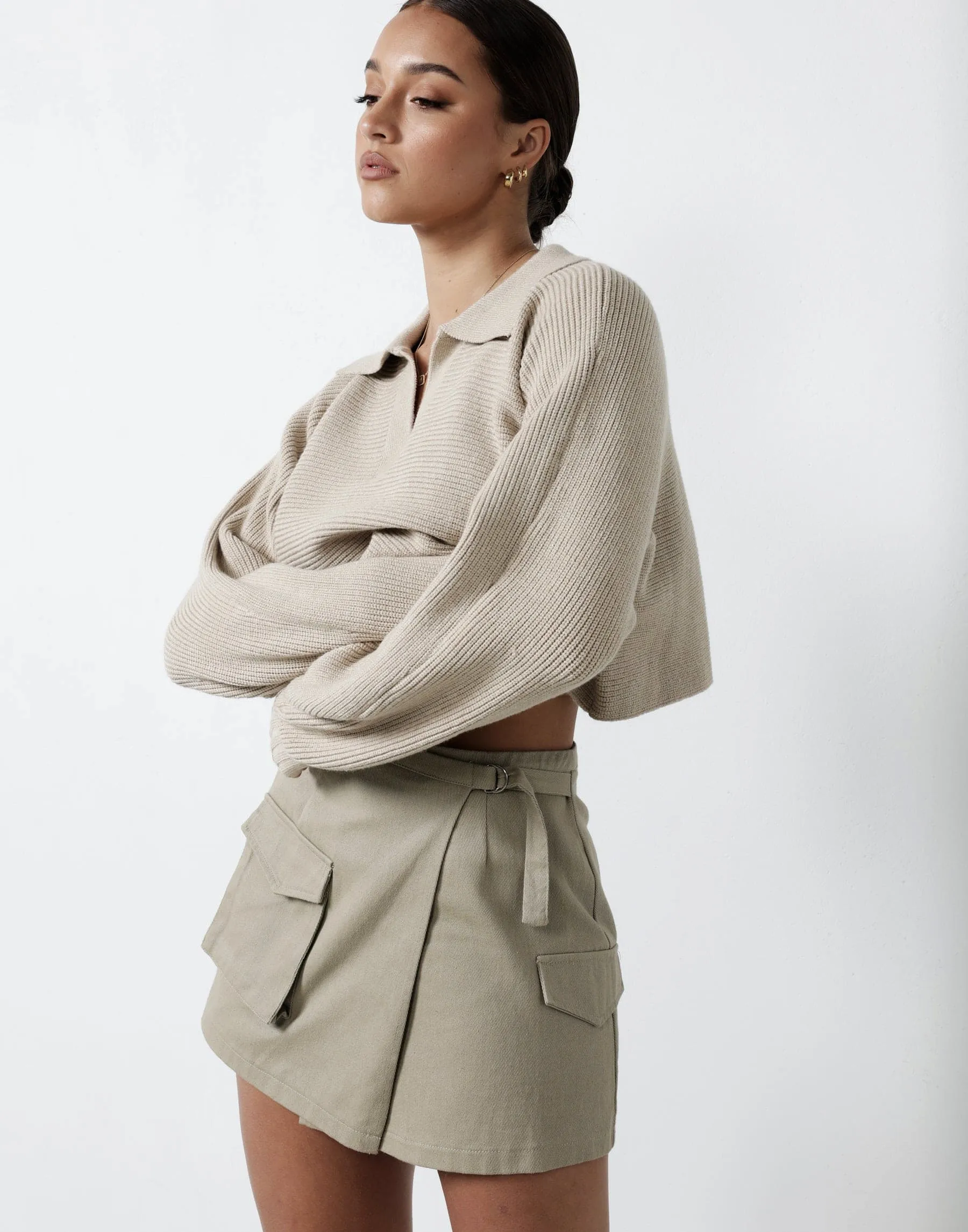 Scottie Mini Skirt (Khaki)