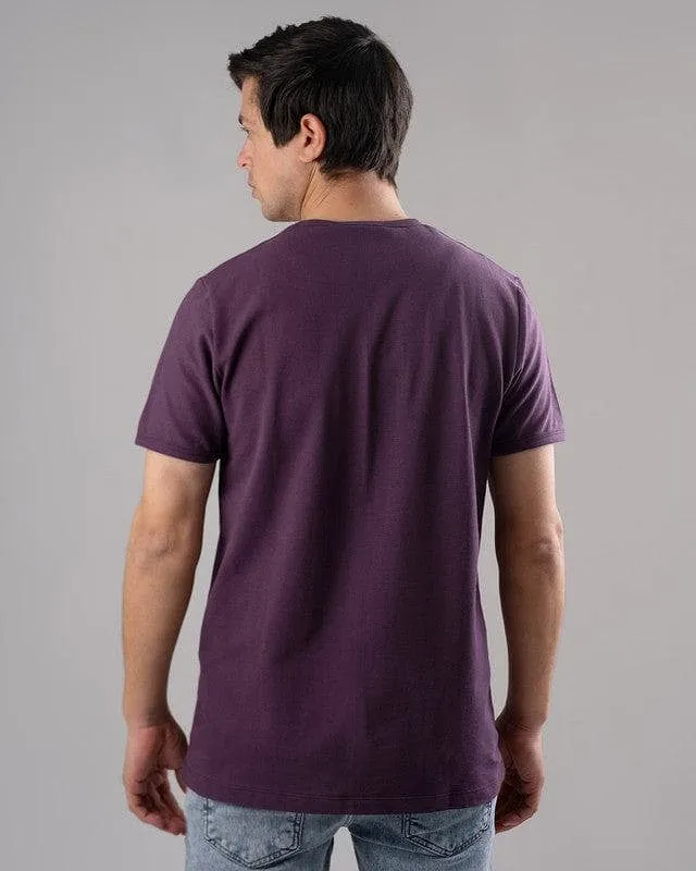 SHORT SLEEVE SLIM T-SHIRT - BURGUNDY