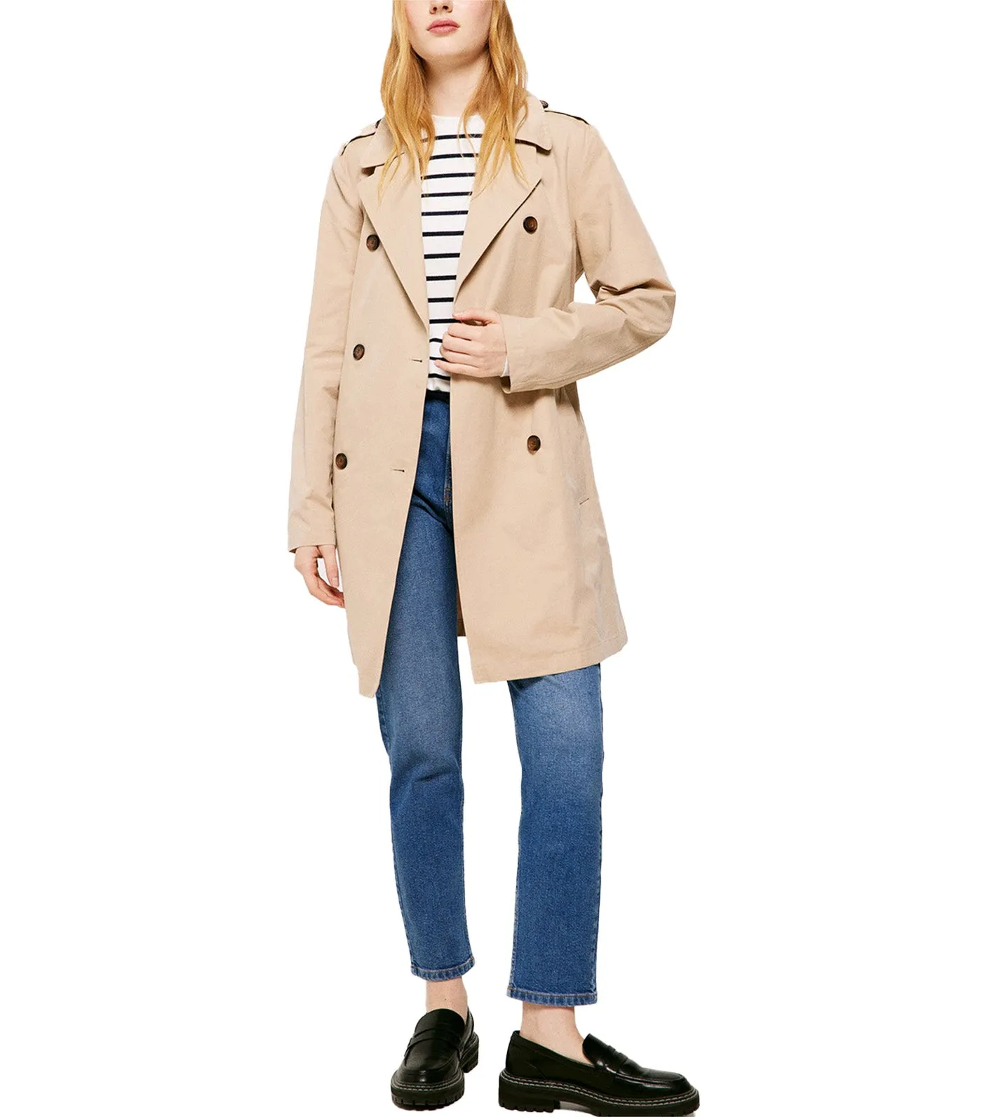 Short Trench Coat Beige