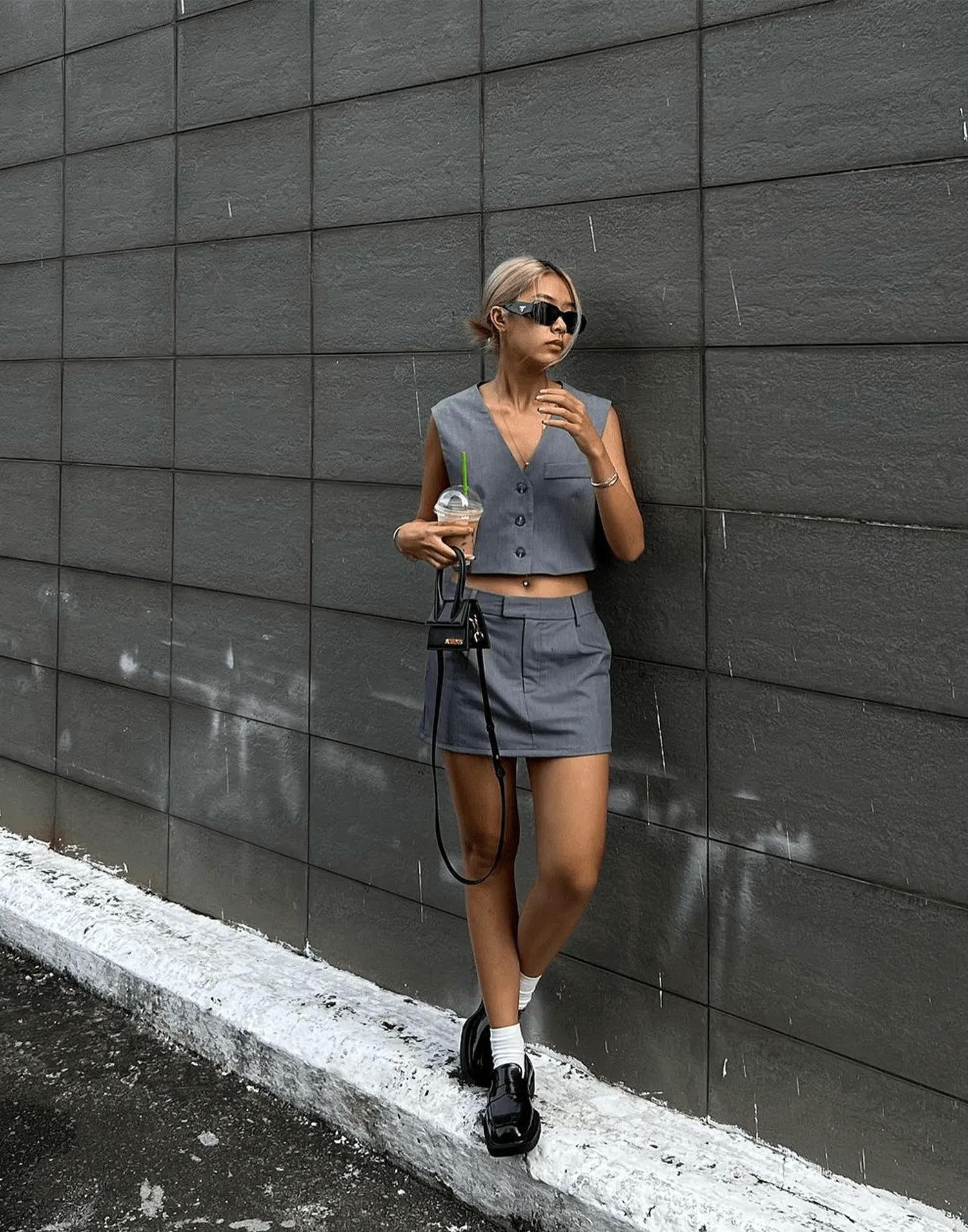 Sidewalk Mini Skirt (Grey)