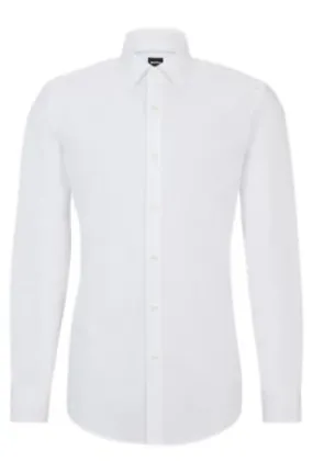 Slim-fit shirt in easy-iron cotton poplin