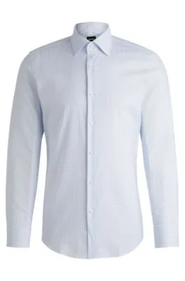 Slim-fit shirt in printed Oxford stretch cotton