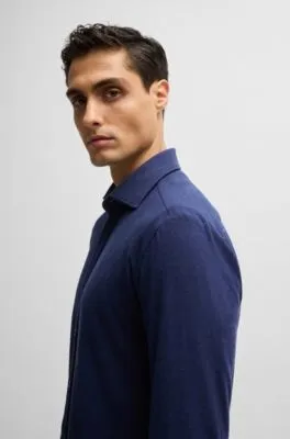 Slim-fit shirt in stretch-cotton jersey