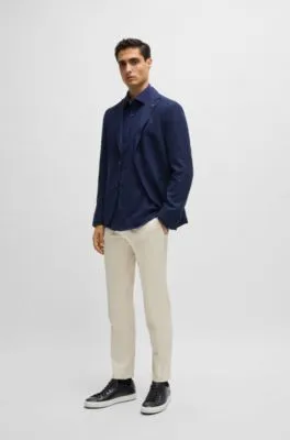 Slim-fit shirt in stretch-cotton jersey