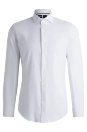 Slim-fit shirt in structured performance-stretch material