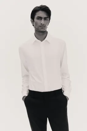 Slim Fit Shirt - Long sleeve - Regular length - White - Men | H&M GB