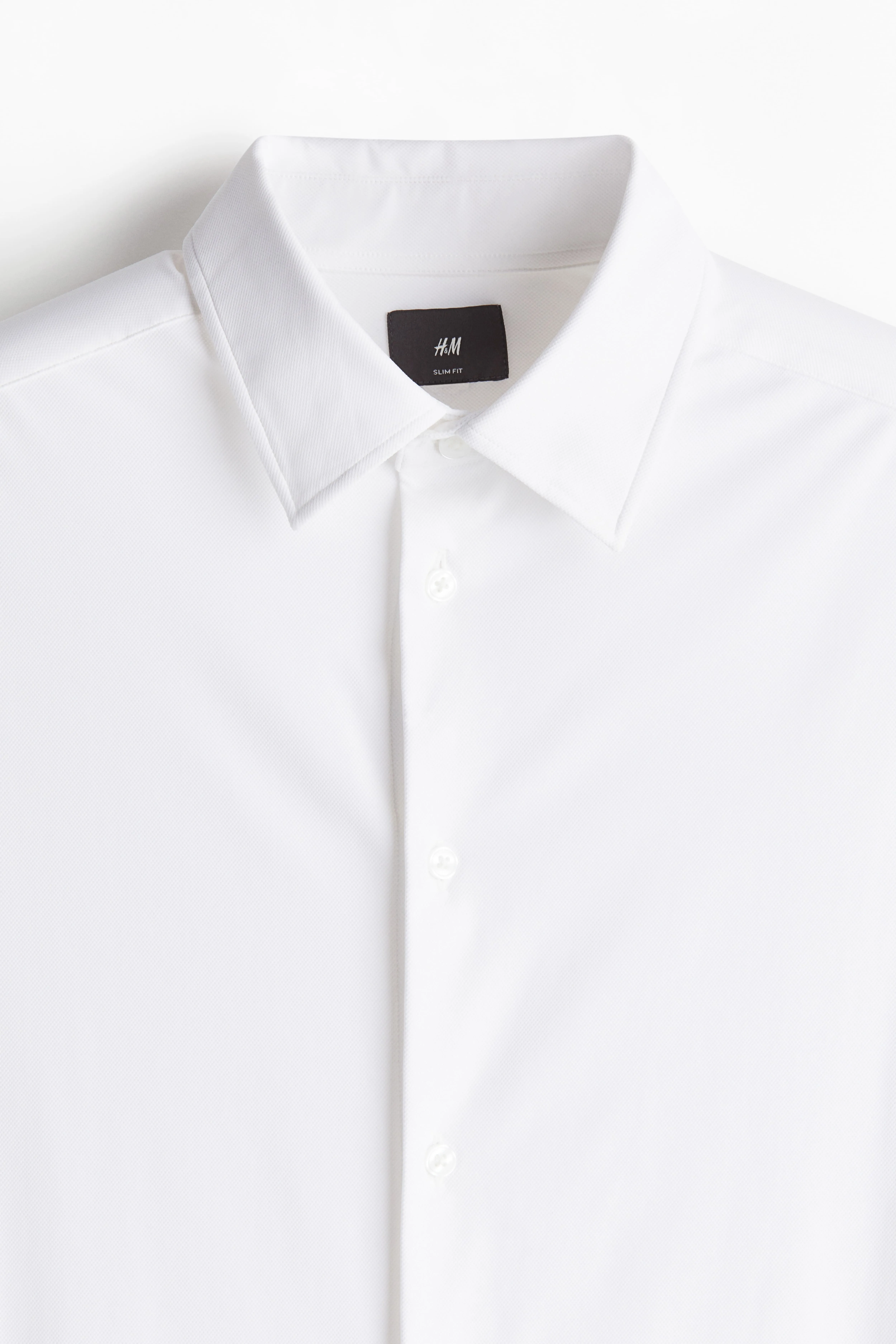 Slim Fit Shirt - Long sleeve - Regular length - White - Men | H&M GB