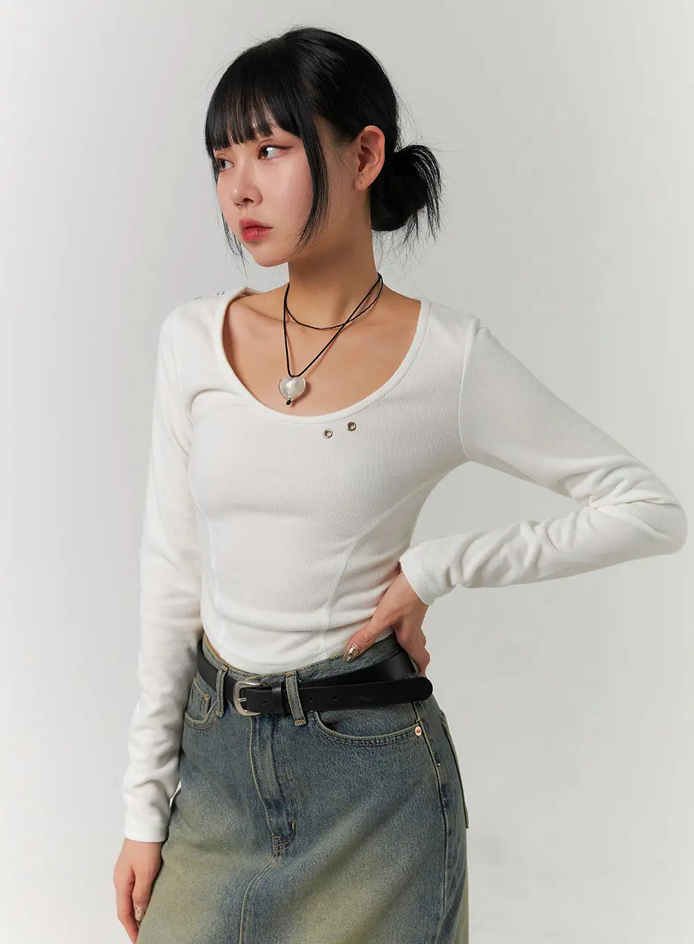 Slim U-Neck Crop Top CJ422