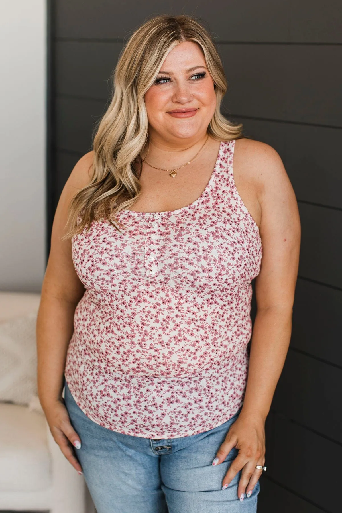 So Into You Floral Tank- Dusty Rose