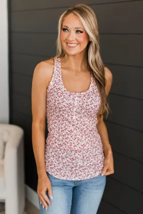 So Into You Floral Tank- Dusty Rose