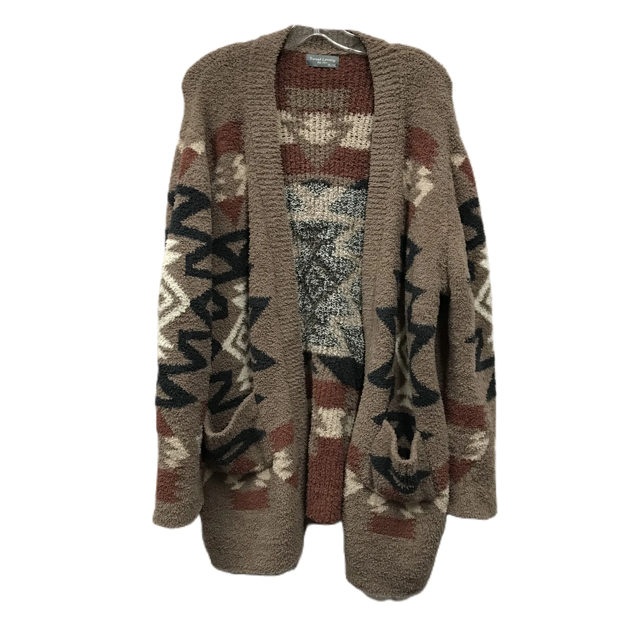 Sweater Cardigan By Cme In Brown, Size: 1x