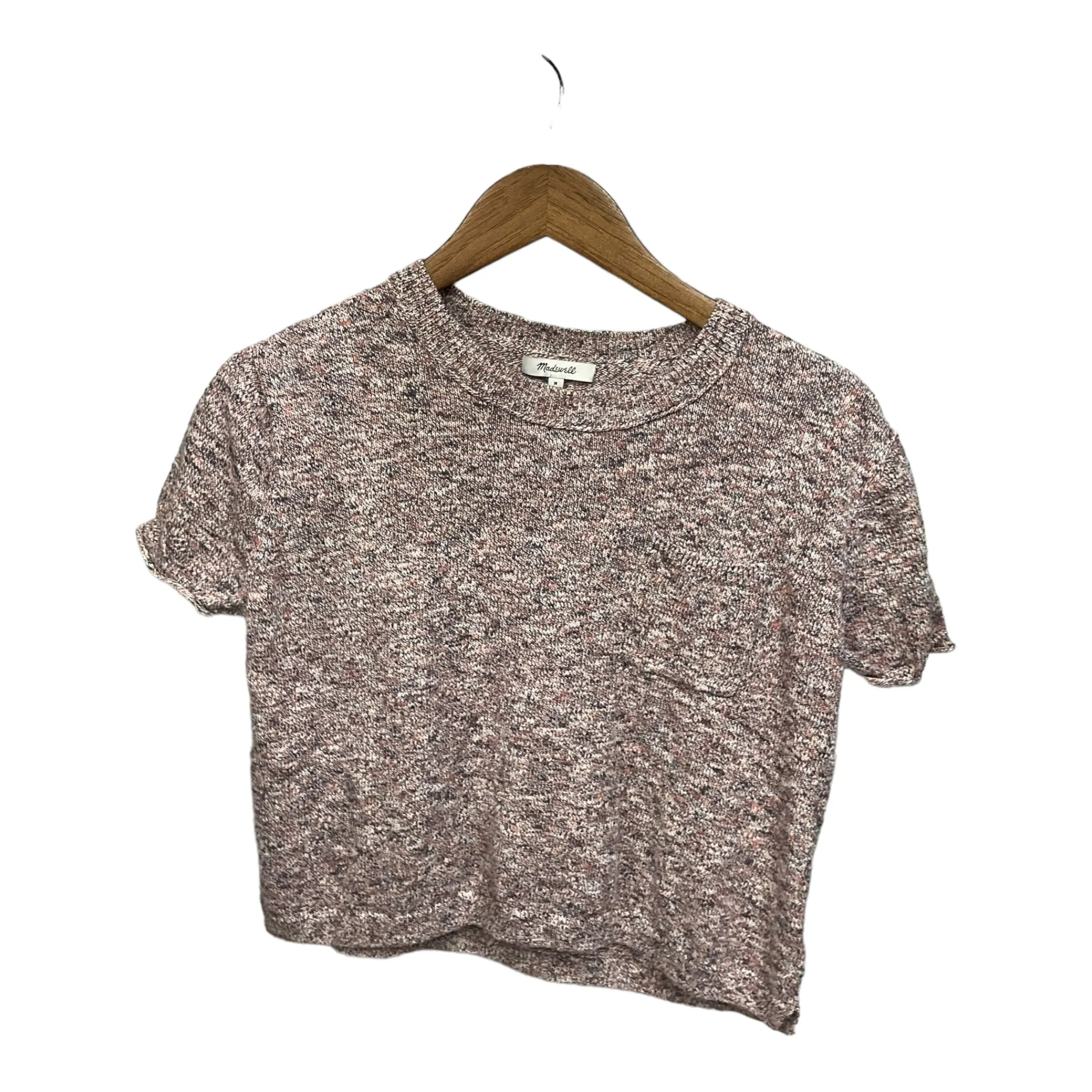 Sweater Short Sleeve By Madewell In Grey & Pink, Size: M