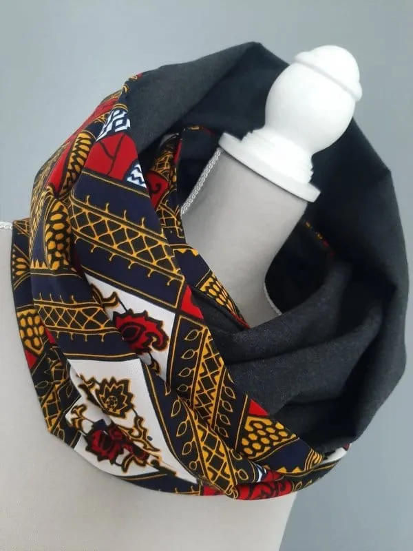 Tadla Ankara African Print Versatile Infinity Unisex Neck Scarf - African Clothing Store | JT Aphrique