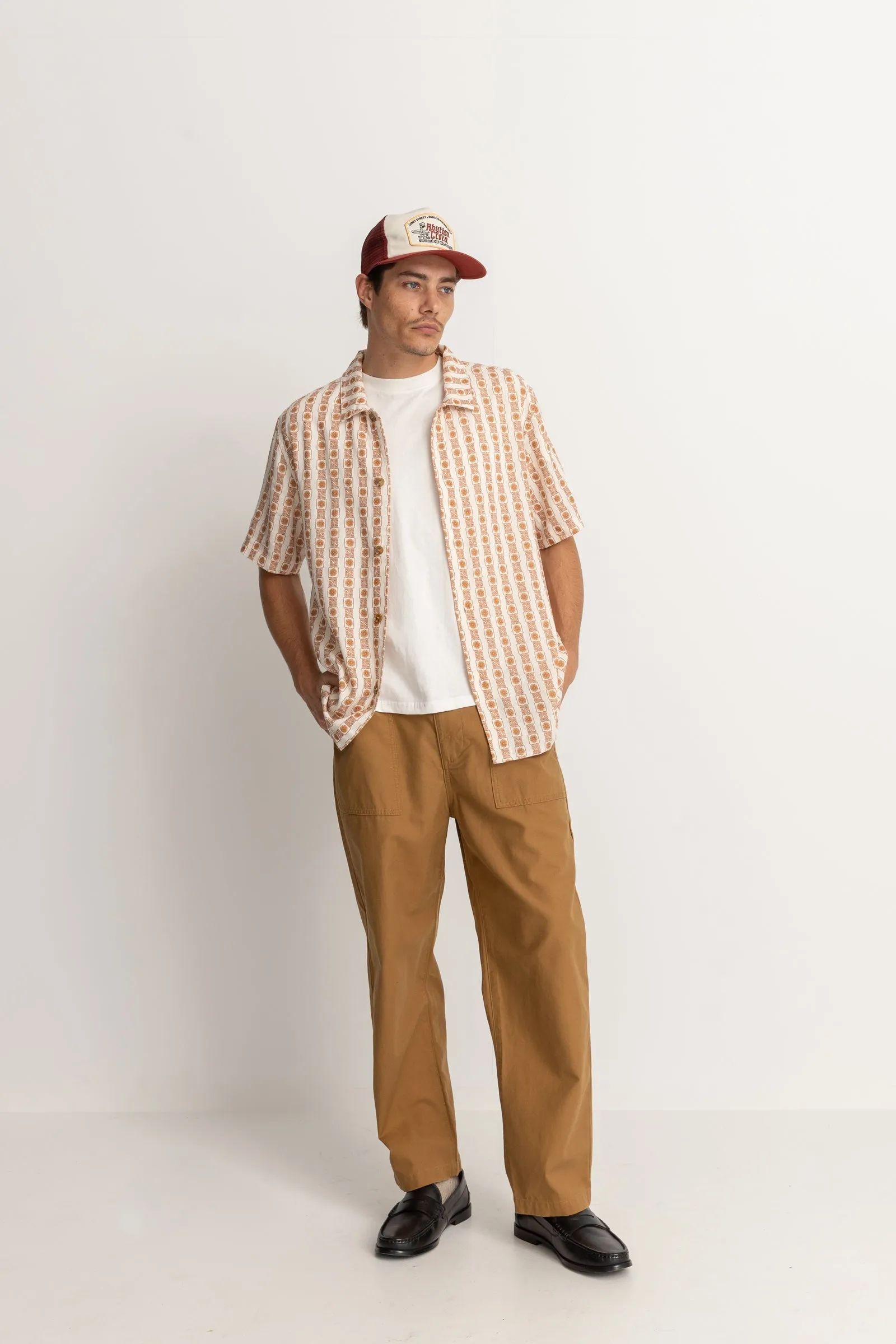 Tile Stripe Ss Shirt Natural