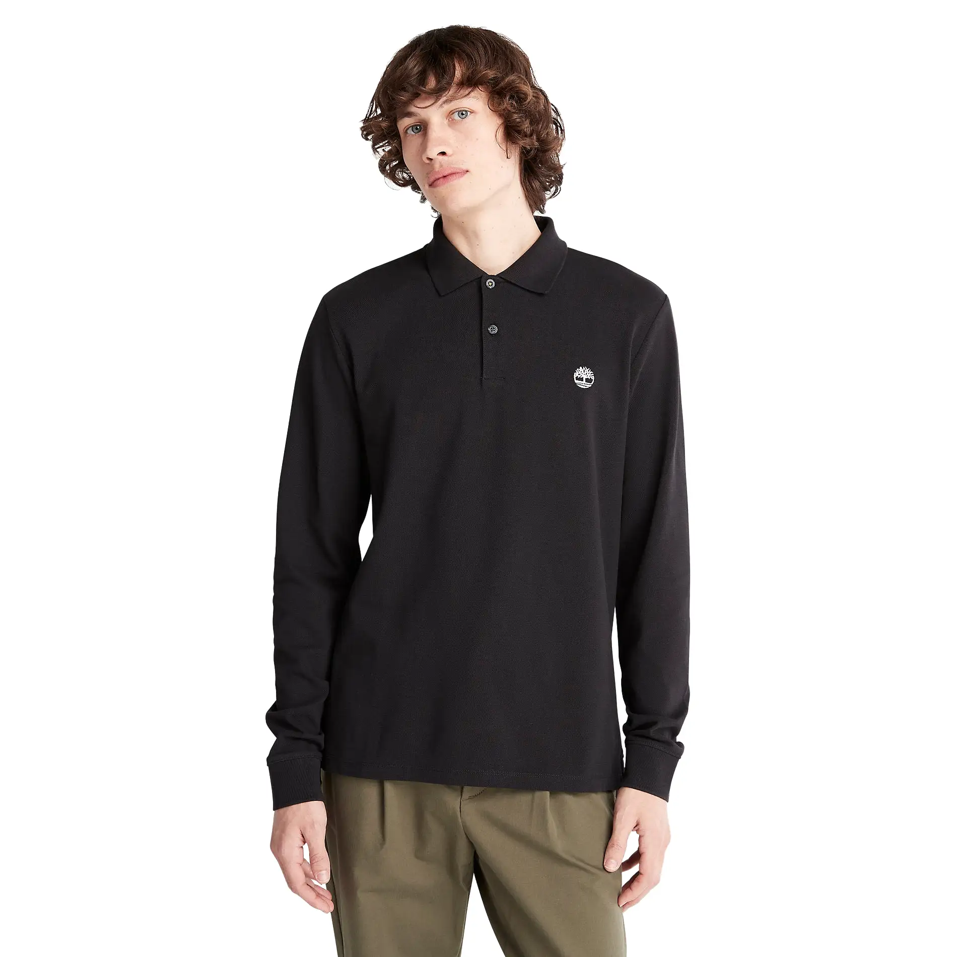 Timberland Mens Millers River Pique Polo T-Shirt - Long Sleeved