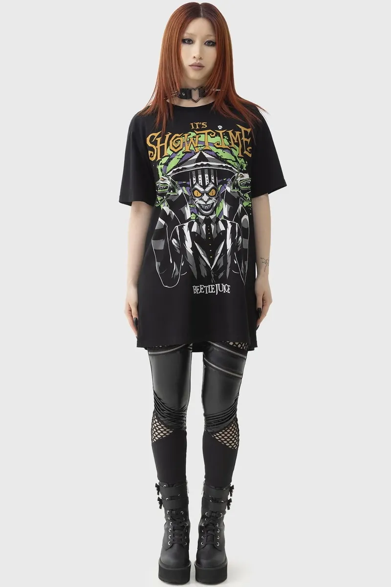 unisex t-shirt KILLSTAR - Beetlejuice It's Showtime - Black - KSRA012007  -  Metal-shop