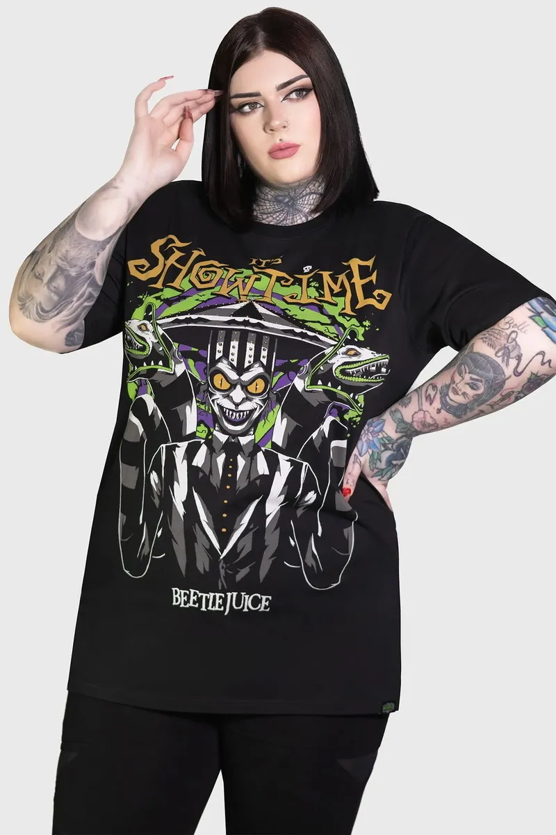 unisex t-shirt KILLSTAR - Beetlejuice It's Showtime - Black - KSRA012007  -  Metal-shop