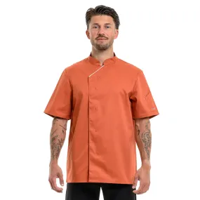 Unisex Terracotta Short Sleeve Chef's Coat Harti - ROBUR