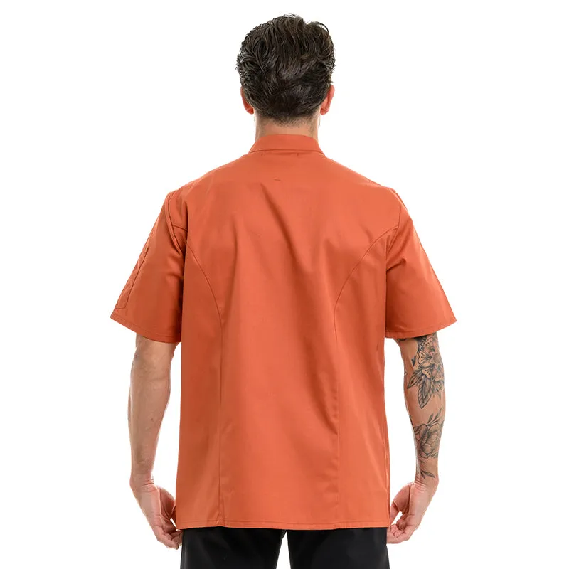 Unisex Terracotta Short Sleeve Chef's Coat Harti - ROBUR