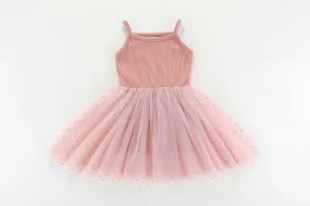 Valentina Tutu Dress: LIGHT PINK GOLDEN DOTS: 0-6M, 1-2Y, 2-3Y, 4-5Y, 5-6Y, 6-8Y