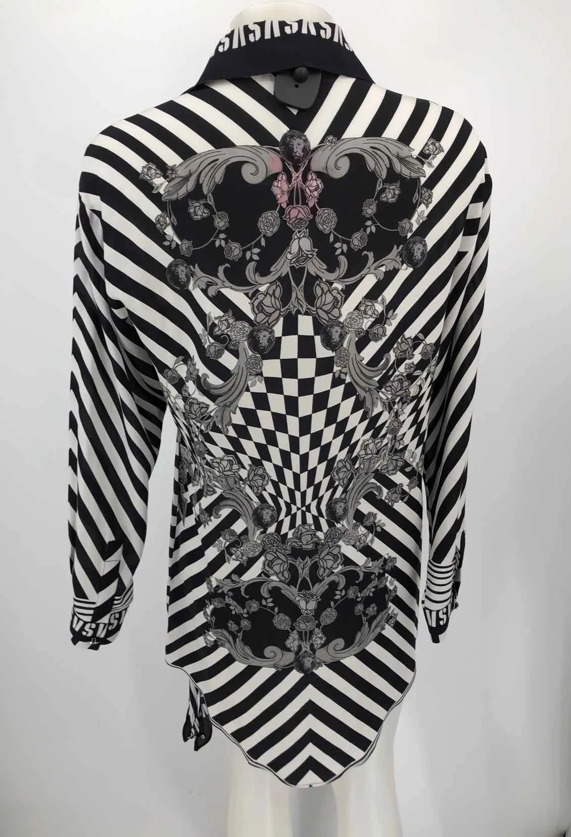 VERSACE Black & White Stripe Patterm Shirt Size MEDIUM (M) Top