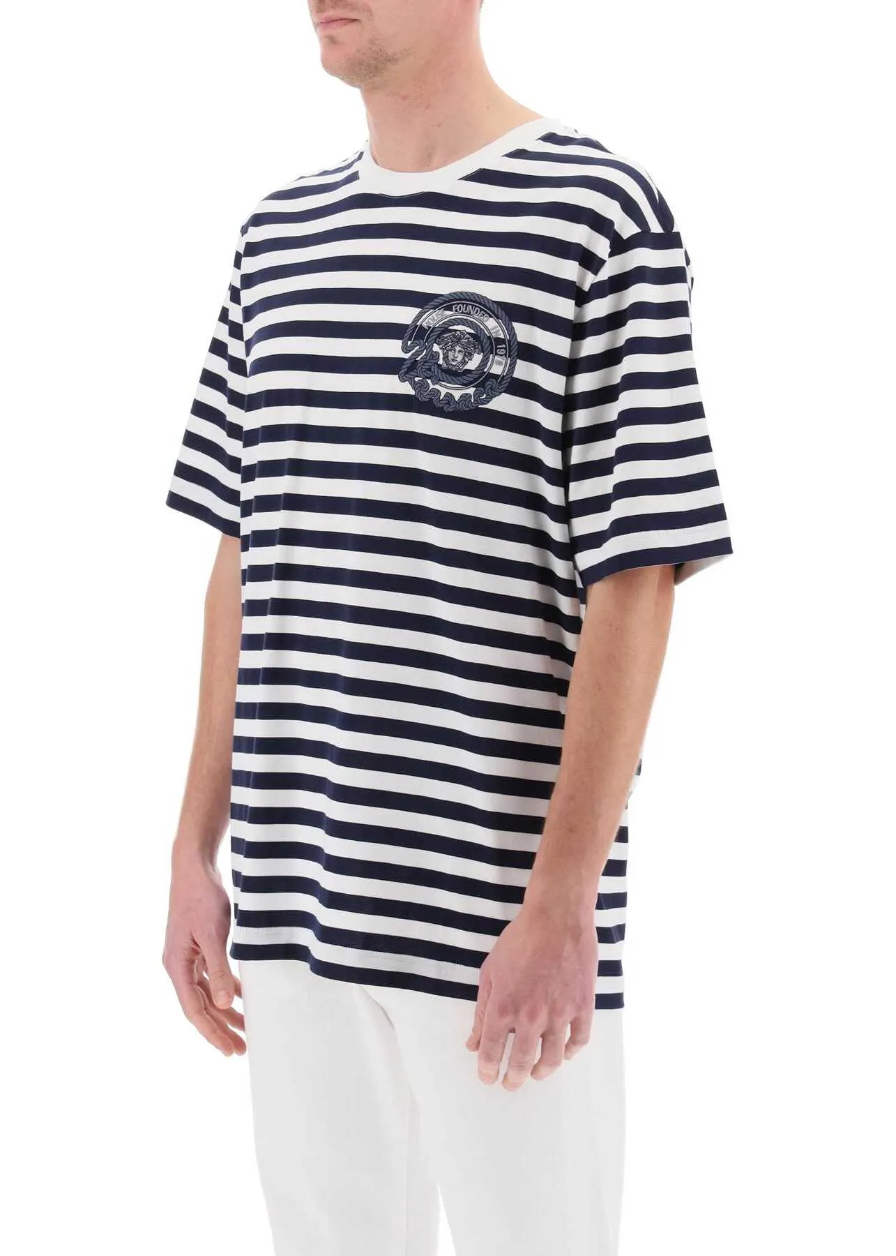 VERSACE  |Versace Nautical Stripe T-Shirt