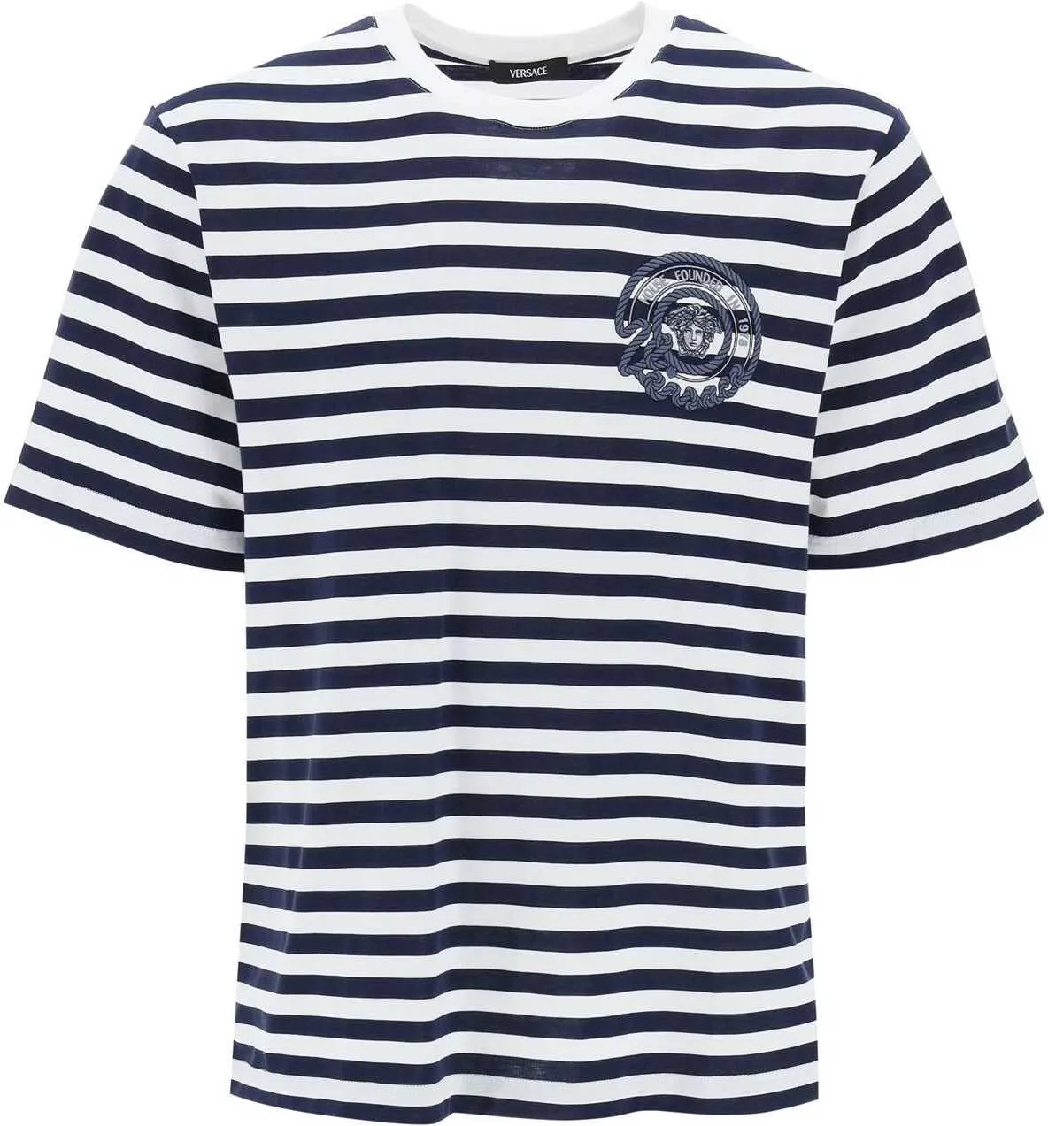 VERSACE  |Versace Nautical Stripe T-Shirt