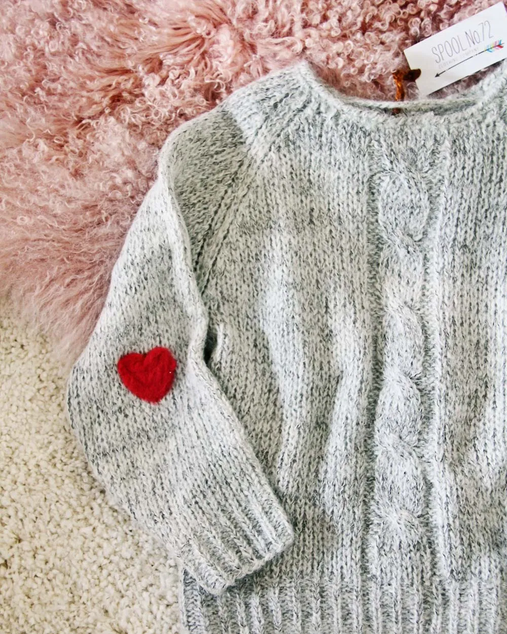 Vintage Heathered Heart Sweater