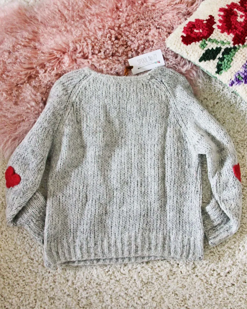 Vintage Heathered Heart Sweater