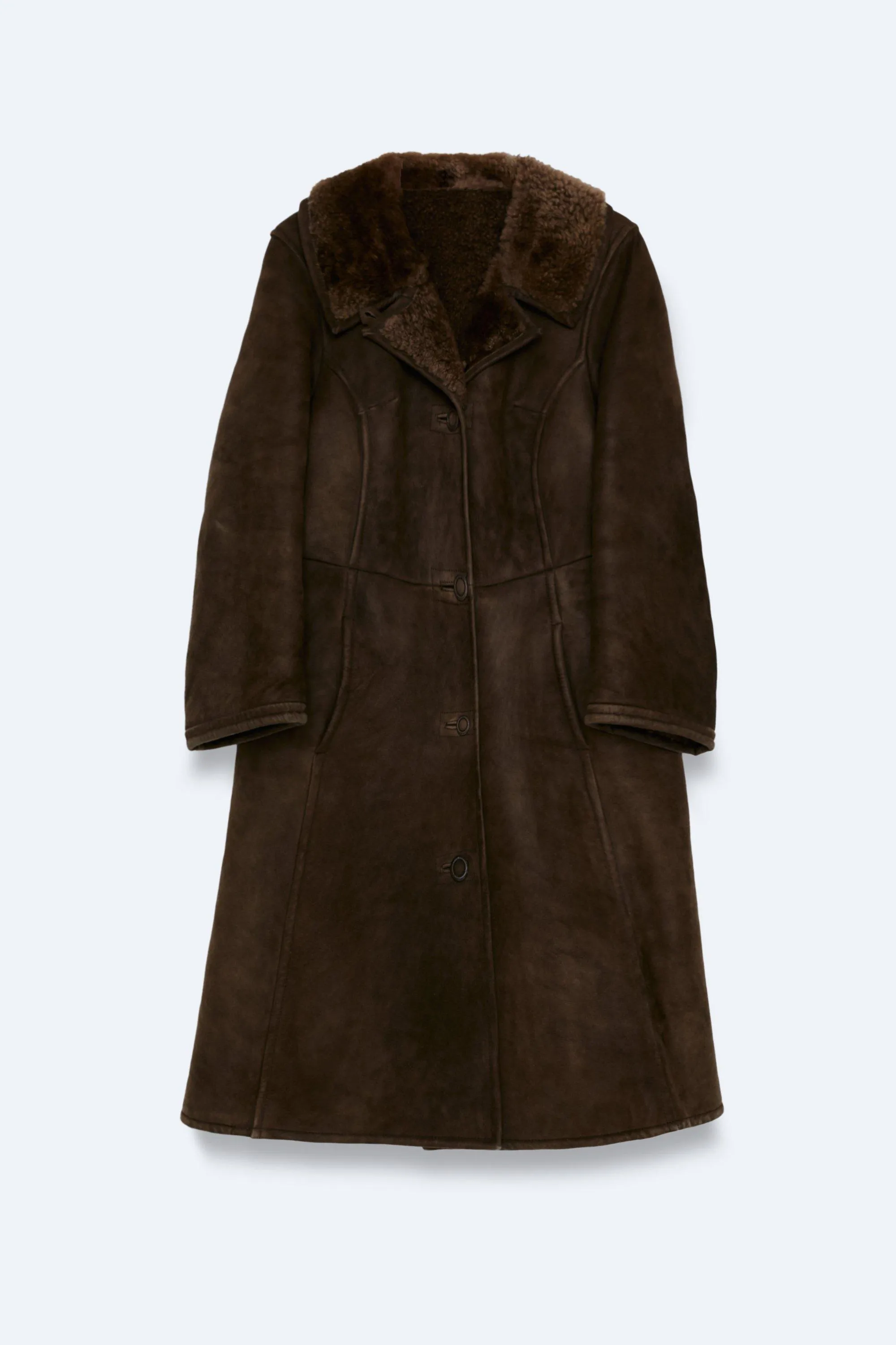 Vintage Longline Shearling Coat