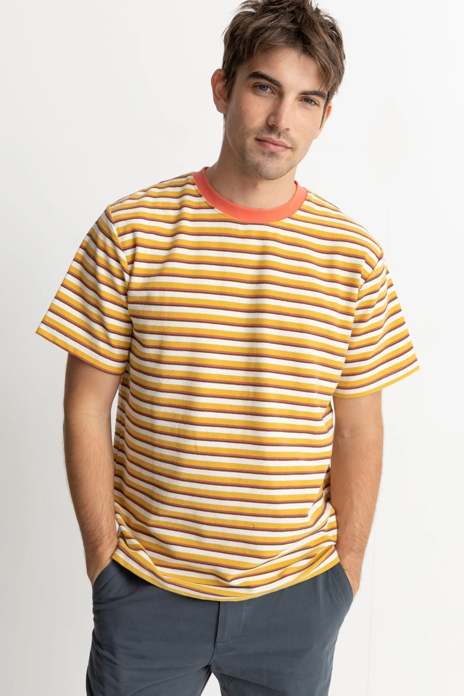 Vintage Stripe Ss T-Shirt Mustard