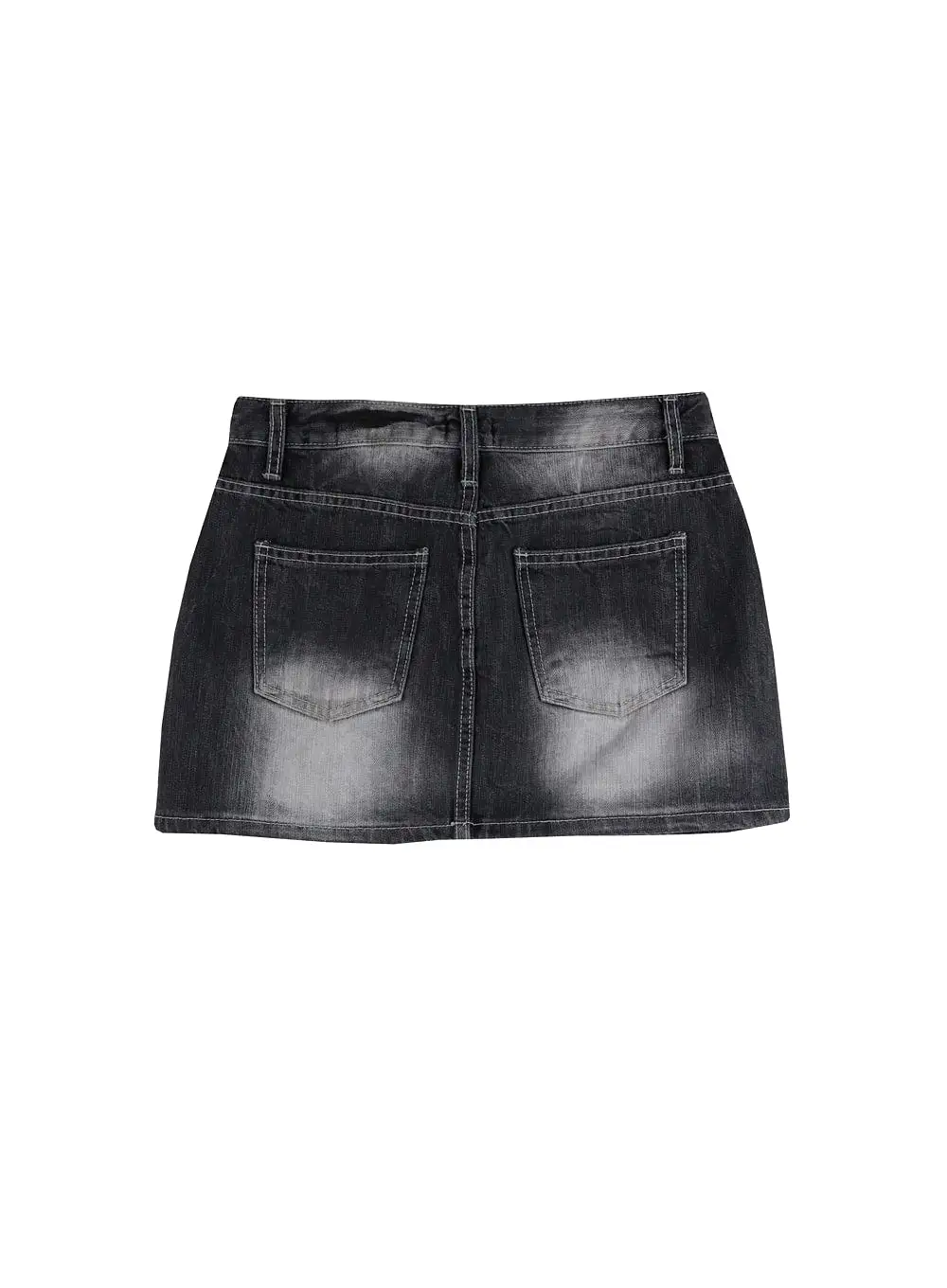 Washed Low Rise Mini Denim Skirt IM405