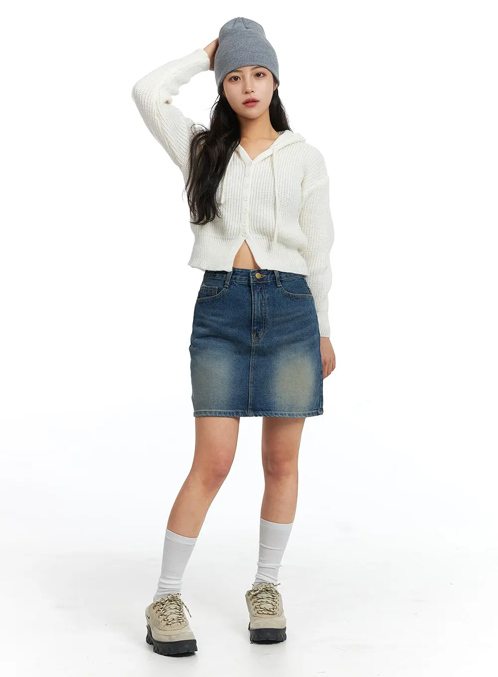 Washed Mini Denim Skirt OJ431