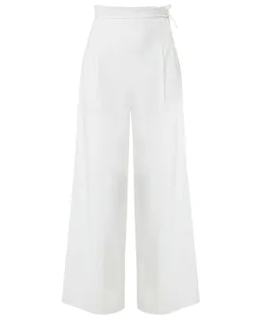 White High Rise Wide Leg Pant