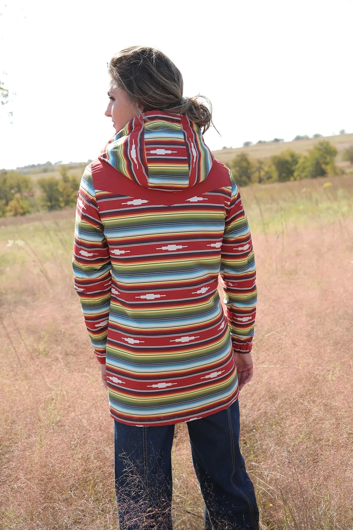 Women's Cinch Blanket Stripe Coat #CWJ7405001MUL