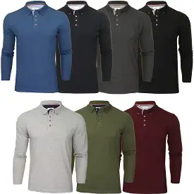 Xact Mens Polo T-Shirt Pique Long Sleeved