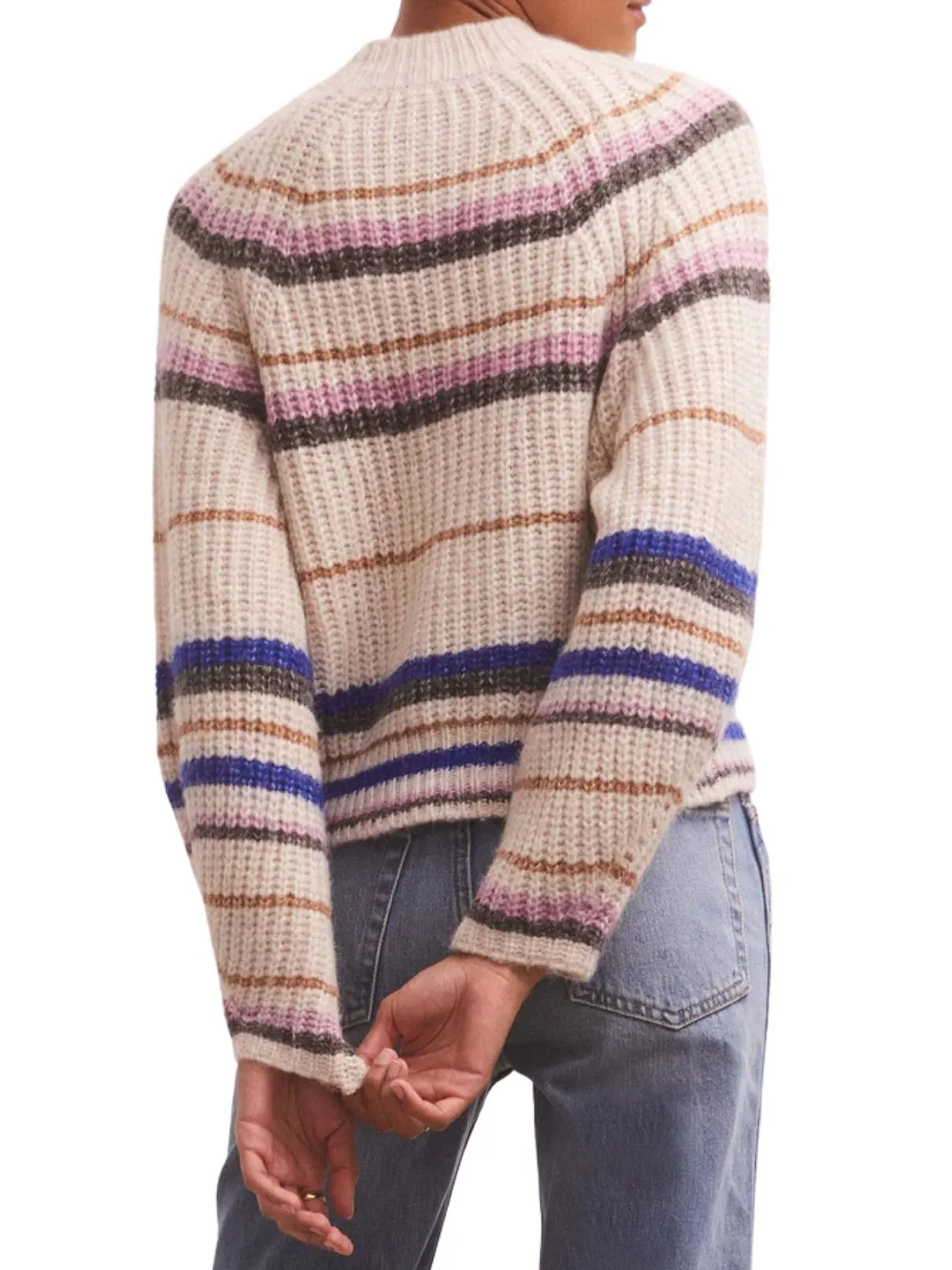 Z Supply Desmond Stripe Sweater in Sandstone